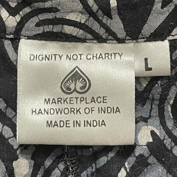 Dignity Not Charity Womens Large Blue Tunic Blouse Long Sleeve Lightweight - Picture 3 of 9